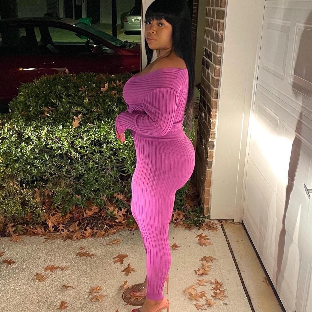 Long sleeve crop top & High waist leggings Set