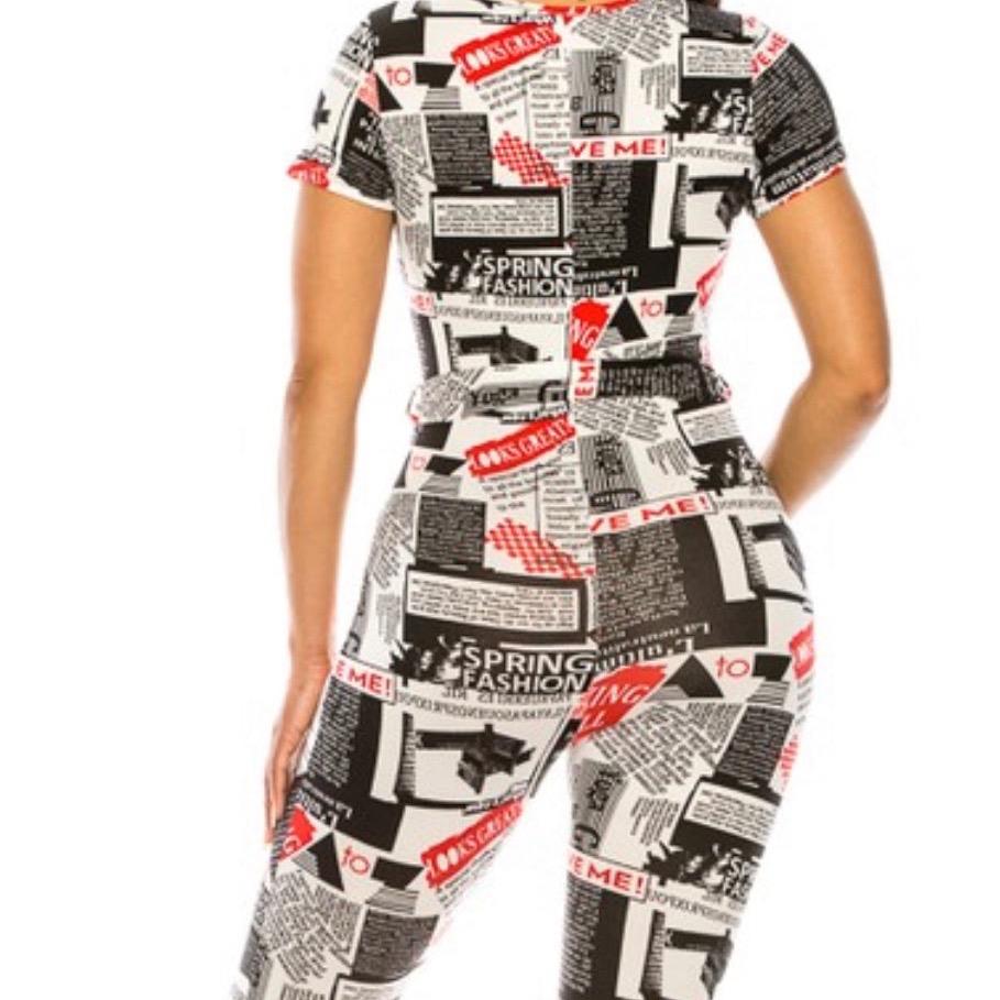 Read All About It Stretchy Jumpsuit