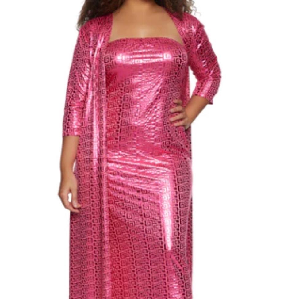Pink Print Designer Bodycon Dress