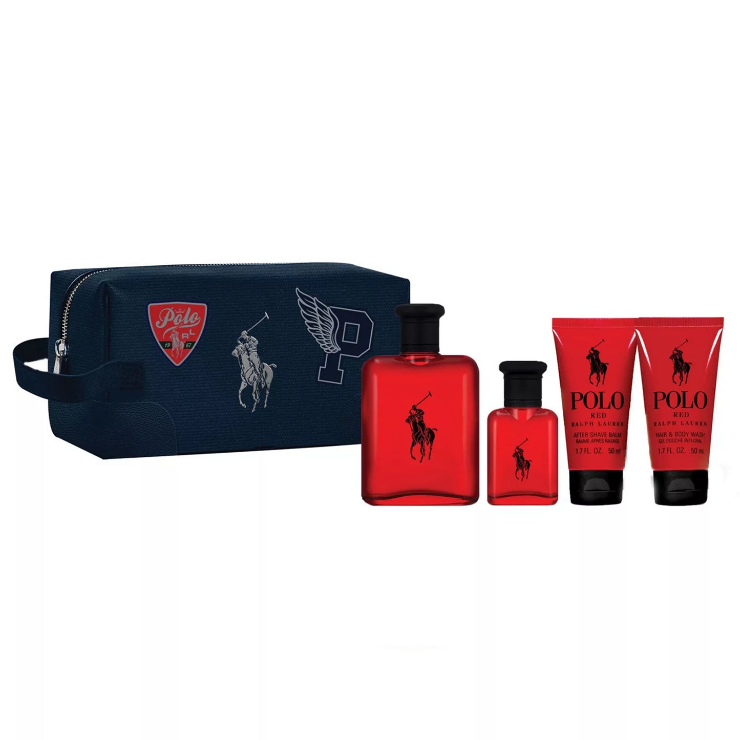 POLO RED COLOGNE SET WITH TRAVEL BAG